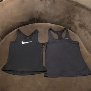 NWOT (2) Nike Women’s Racerback Tank Tops. Black. Size Medium. Dri-Fit material